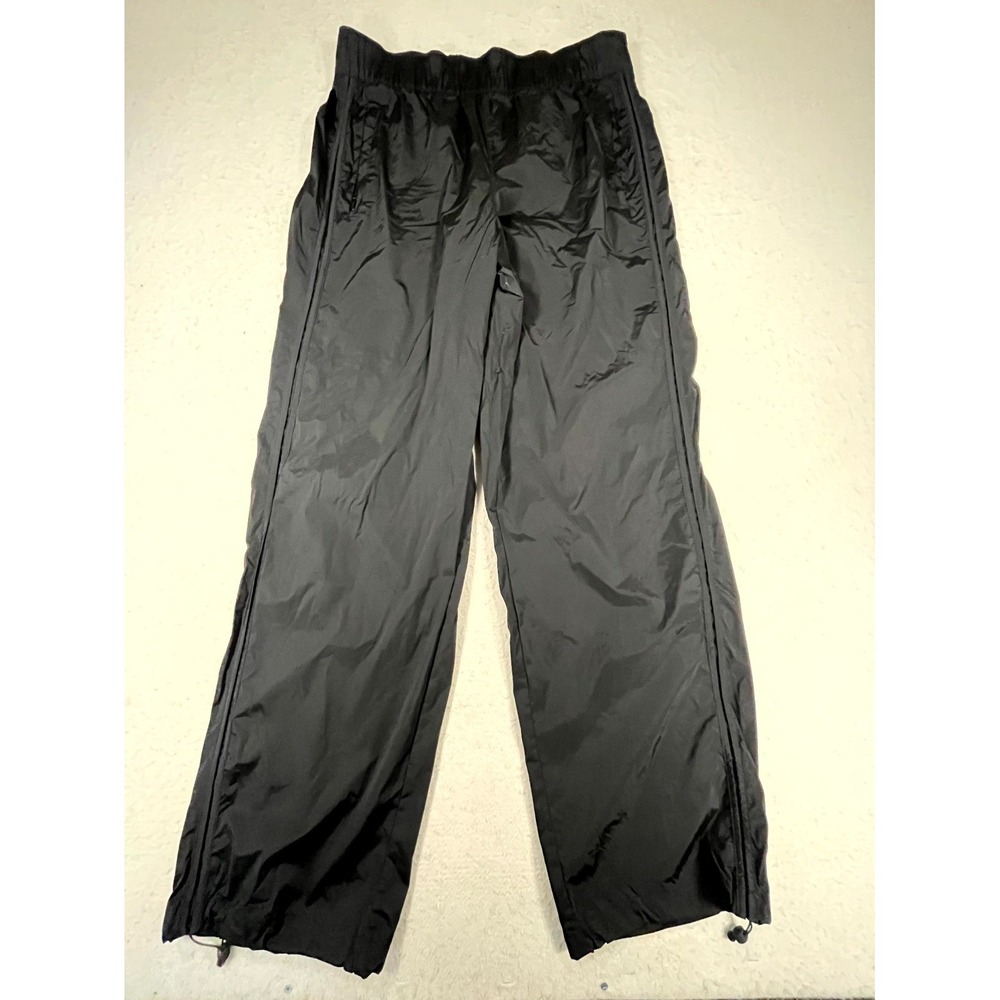 Athleta Windbreaker Pants Womens Small Black Drawcord Hem Lightweight Hiking
